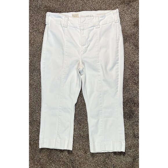 Pilcro Anthropologie The Skipper Seamed Crop Pant Size 32 Petite Wide Leg White - Picture 1 of 13